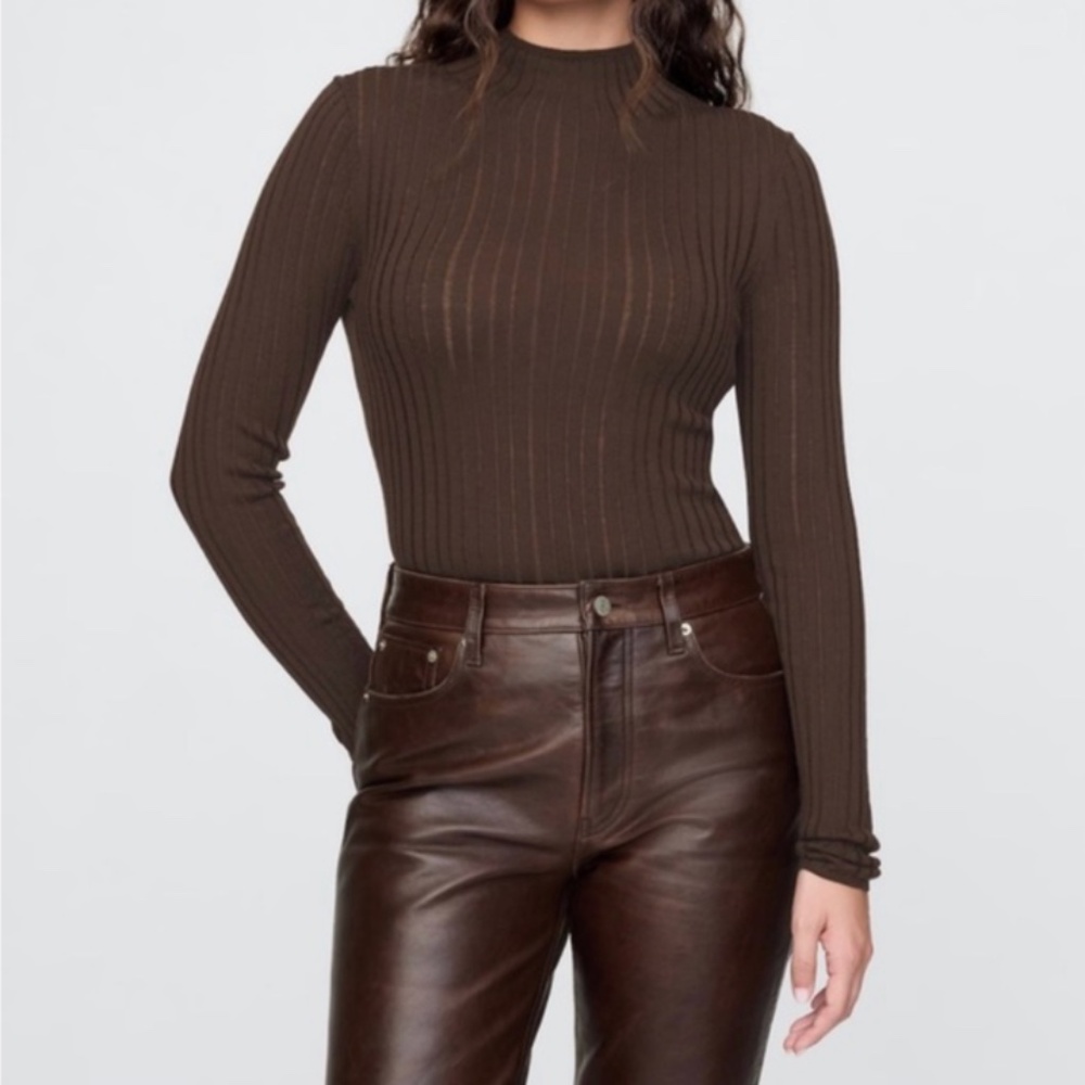 Cult Gaia brown sheer light wool XL BRAND NEW sweater